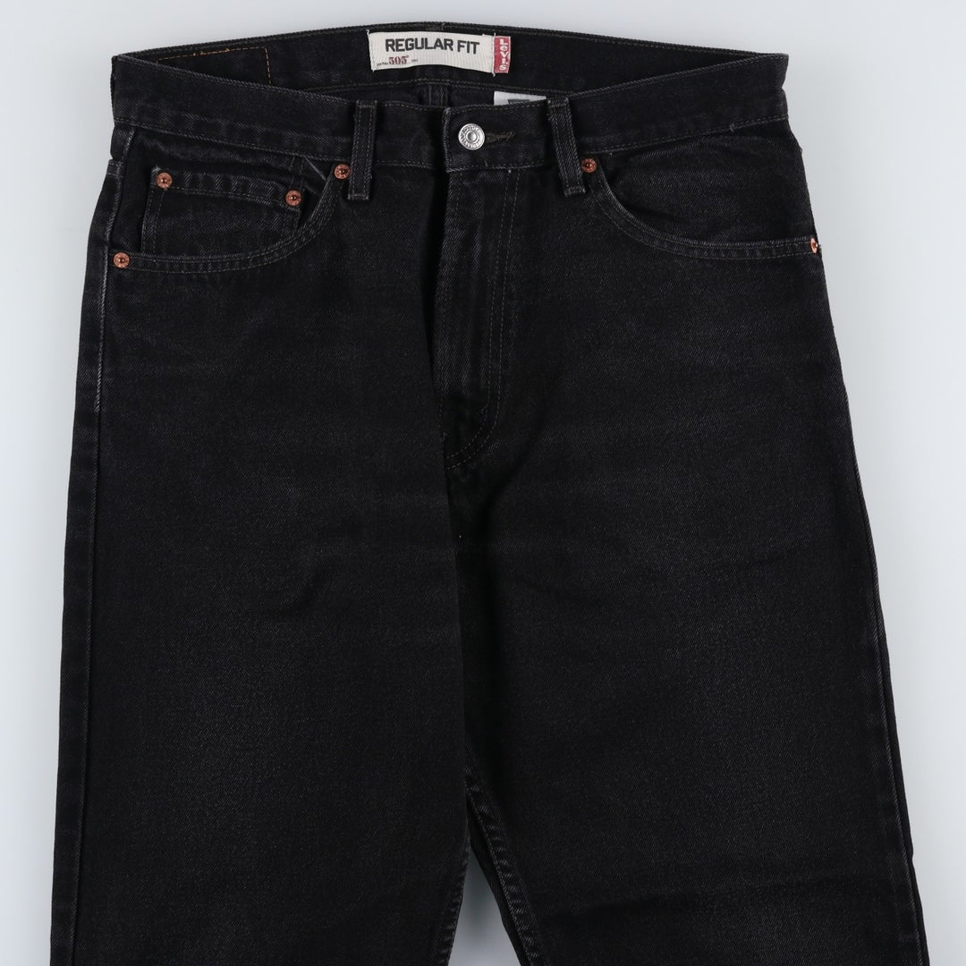 2000'S Levi's 505 Regular Fit Black Denim Tapered Denim Pants, Men's Size 34 cotton black type Vintage Second Hand