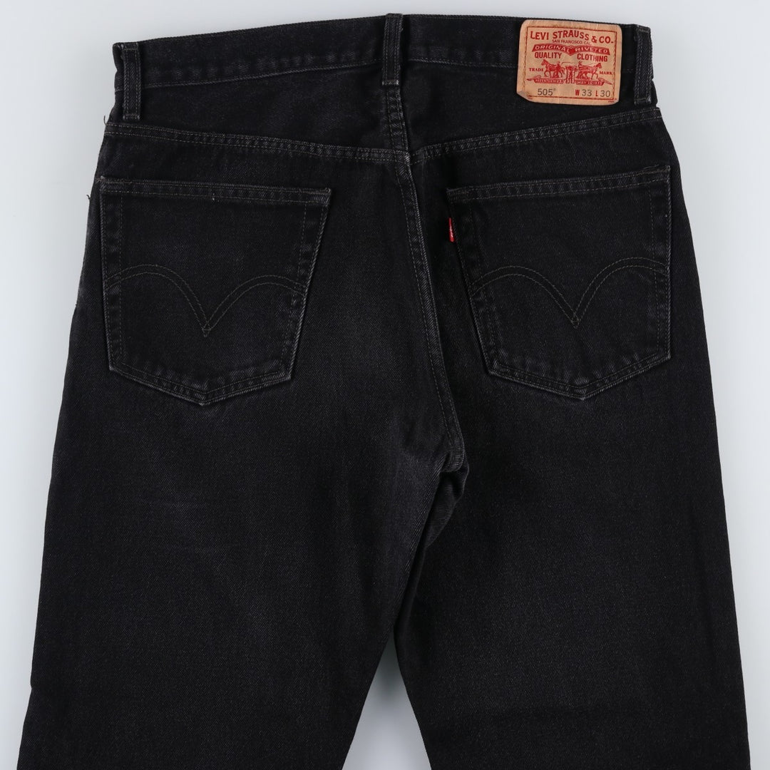 2000'S Levi's 505 Regular Fit Black Denim Tapered Denim Pants, Men's Size 34 cotton black type Vintage Second Hand