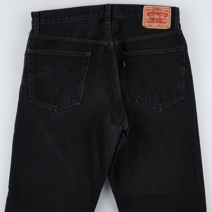 2000'S Levi's 505 Regular Fit Black Denim Tapered Denim Pants, Men's Size 34 cotton black type Vintage Second Hand