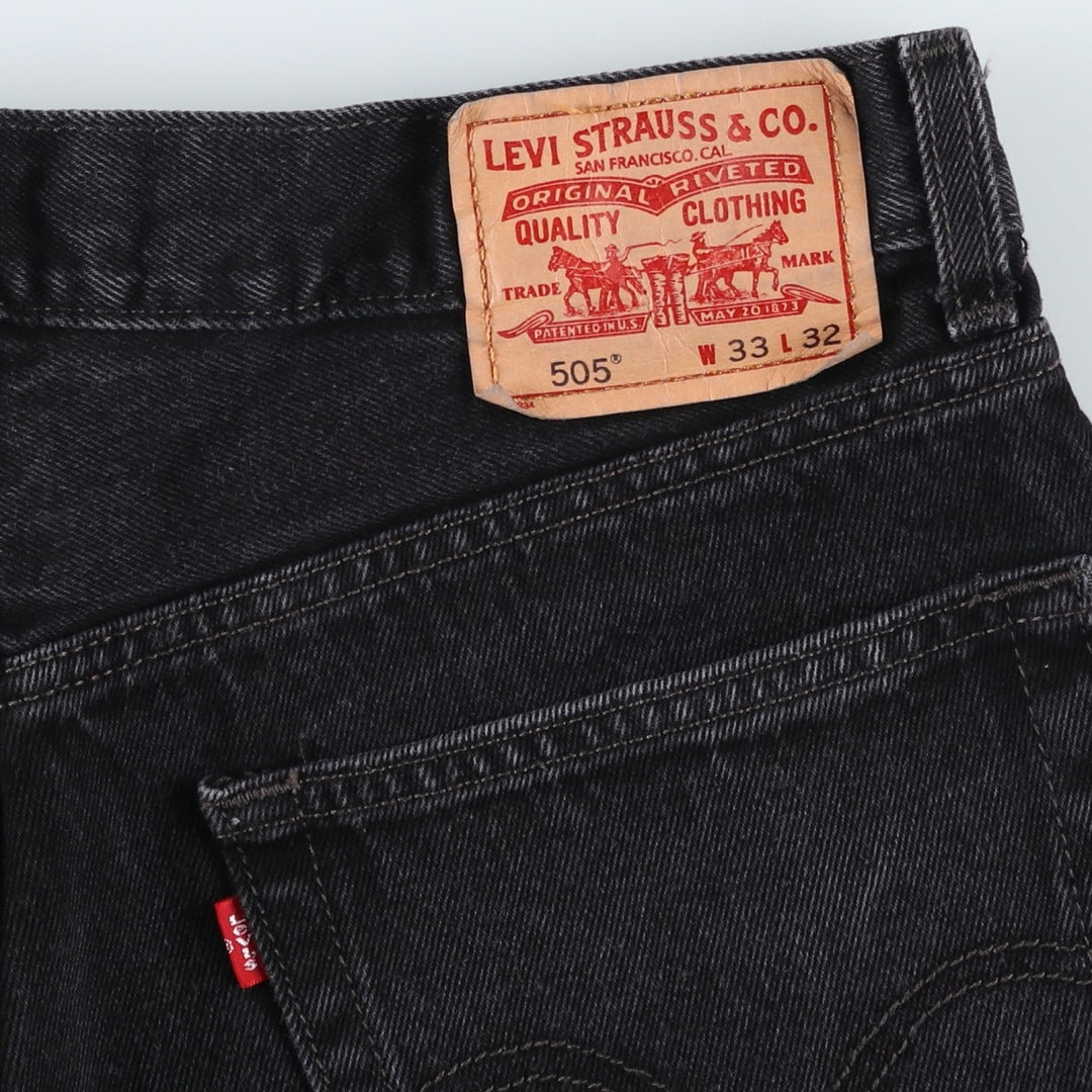2000'S Levi's 505 Regular Fit Black Denim Tapered Denim Pants, Men's Size 34 cotton black type Vintage Second Hand