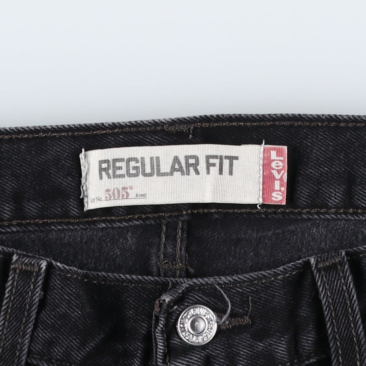 2000'S Levi's 505 Regular Fit Black Denim Tapered Denim Pants, Men's Size 34 cotton black type Vintage Second Hand