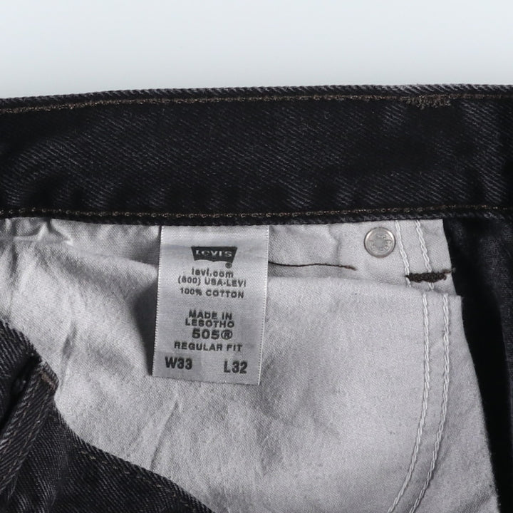 2000'S Levi's 505 Regular Fit Black Denim Tapered Denim Pants, Men's Size 34 cotton black type Vintage Second Hand