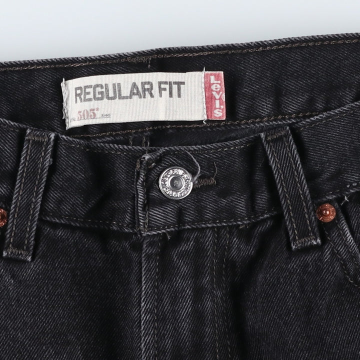 2000'S Levi's 505 Regular Fit Black Denim Tapered Denim Pants, Men's Size 34 cotton black type Vintage Second Hand
