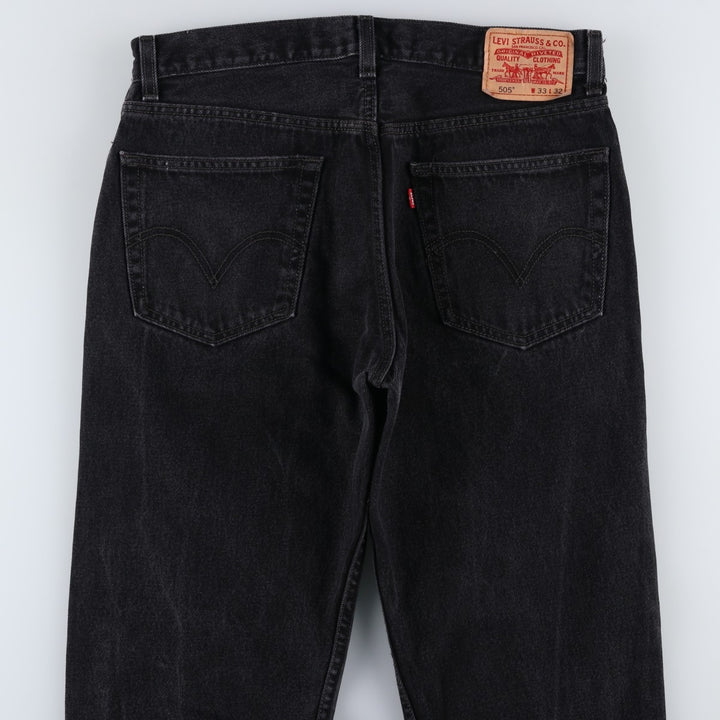 2000'S Levi's 505 Regular Fit Black Denim Tapered Denim Pants, Men's Size 34 cotton black type Vintage Second Hand