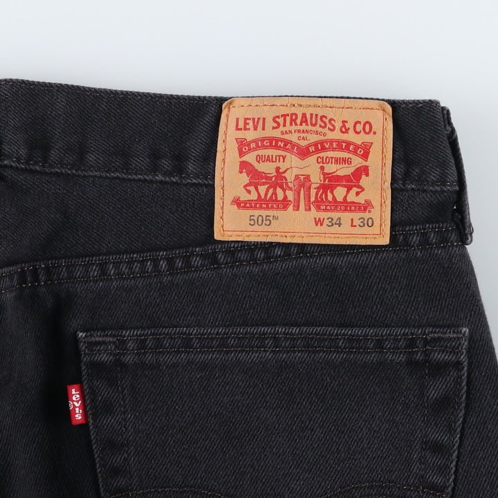 Levi's 505 Black Denim Tapered Denim Pants for Men, W35 equivalent cotton black type Vintage Second Hand