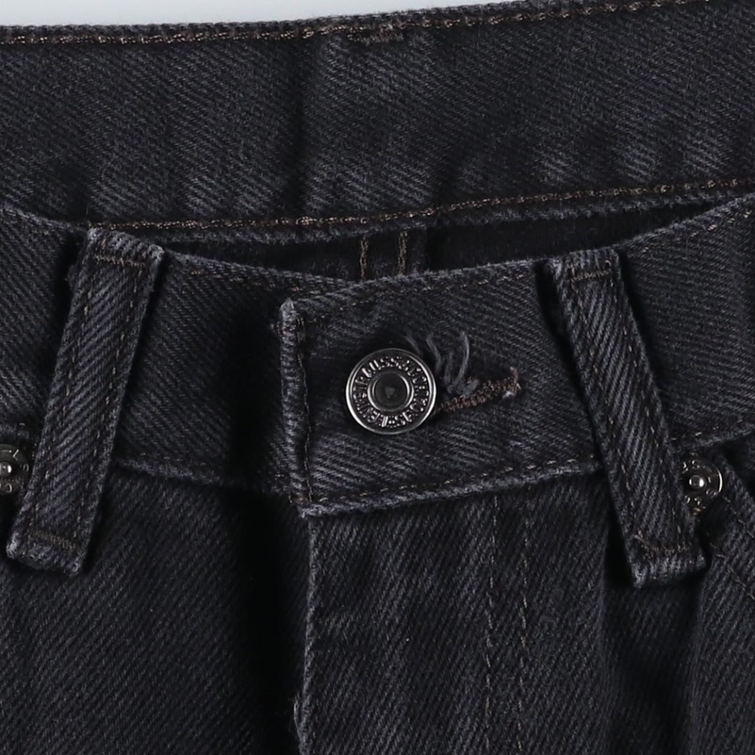 Levi's 505 Black Denim Tapered Denim Pants for Men, W35 equivalent cotton black type Vintage Second Hand