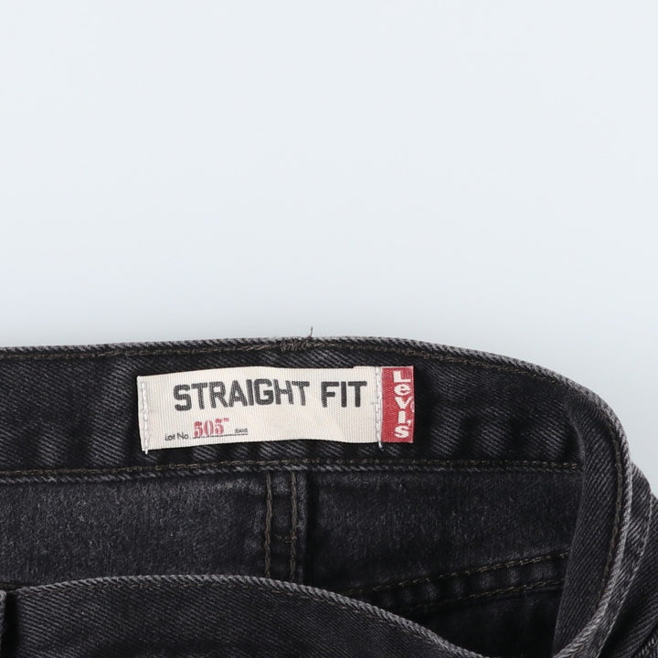 Levi's 505 STRAIGHT FIT Black Denim Tapered Denim Pants Men's W34 cotton black type Vintage Second Hand