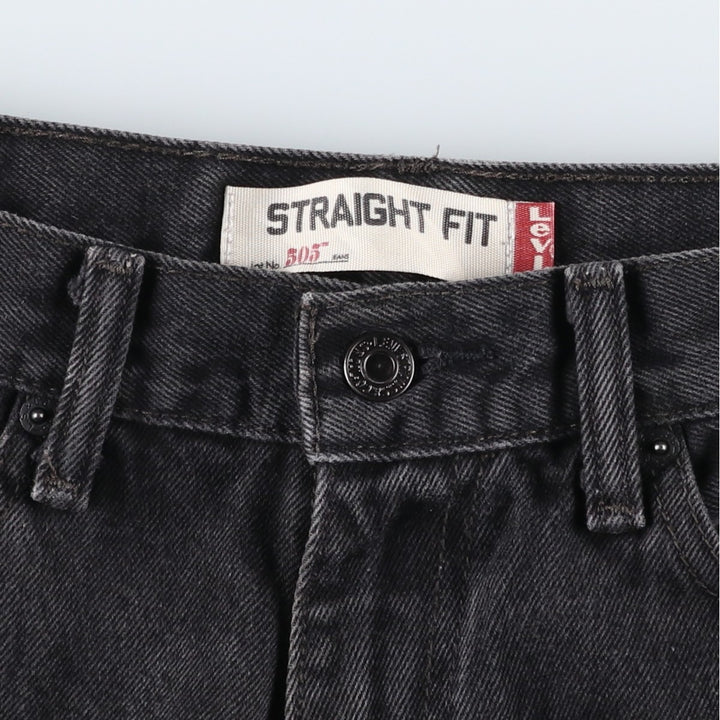 Levi's 505 STRAIGHT FIT Black Denim Tapered Denim Pants Men's W34 cotton black type Vintage Second Hand