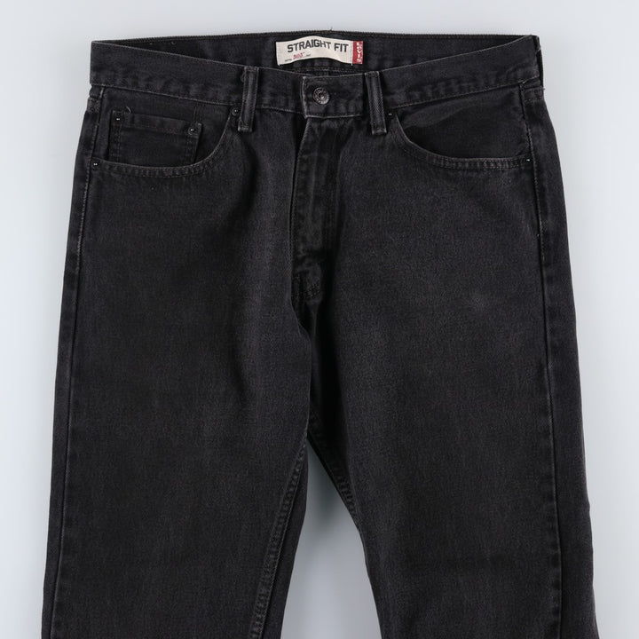 Levi's 505 STRAIGHT FIT Black Denim Tapered Denim Pants Men's W34 cotton black type Vintage Second Hand
