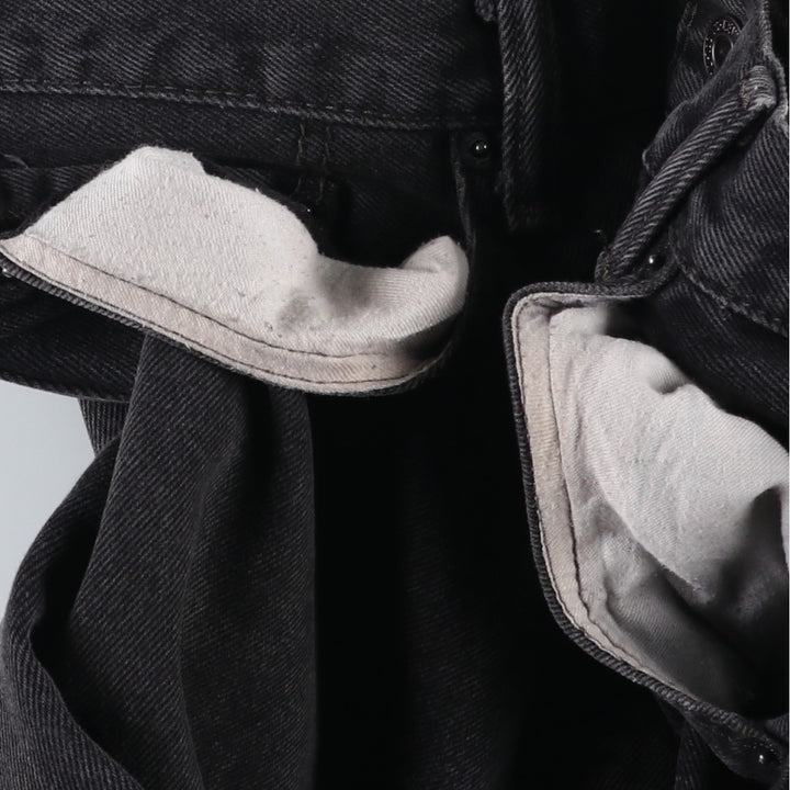 Levi's 505 STRAIGHT FIT Black Denim Tapered Denim Pants Men's W34 cotton black type Vintage Second Hand