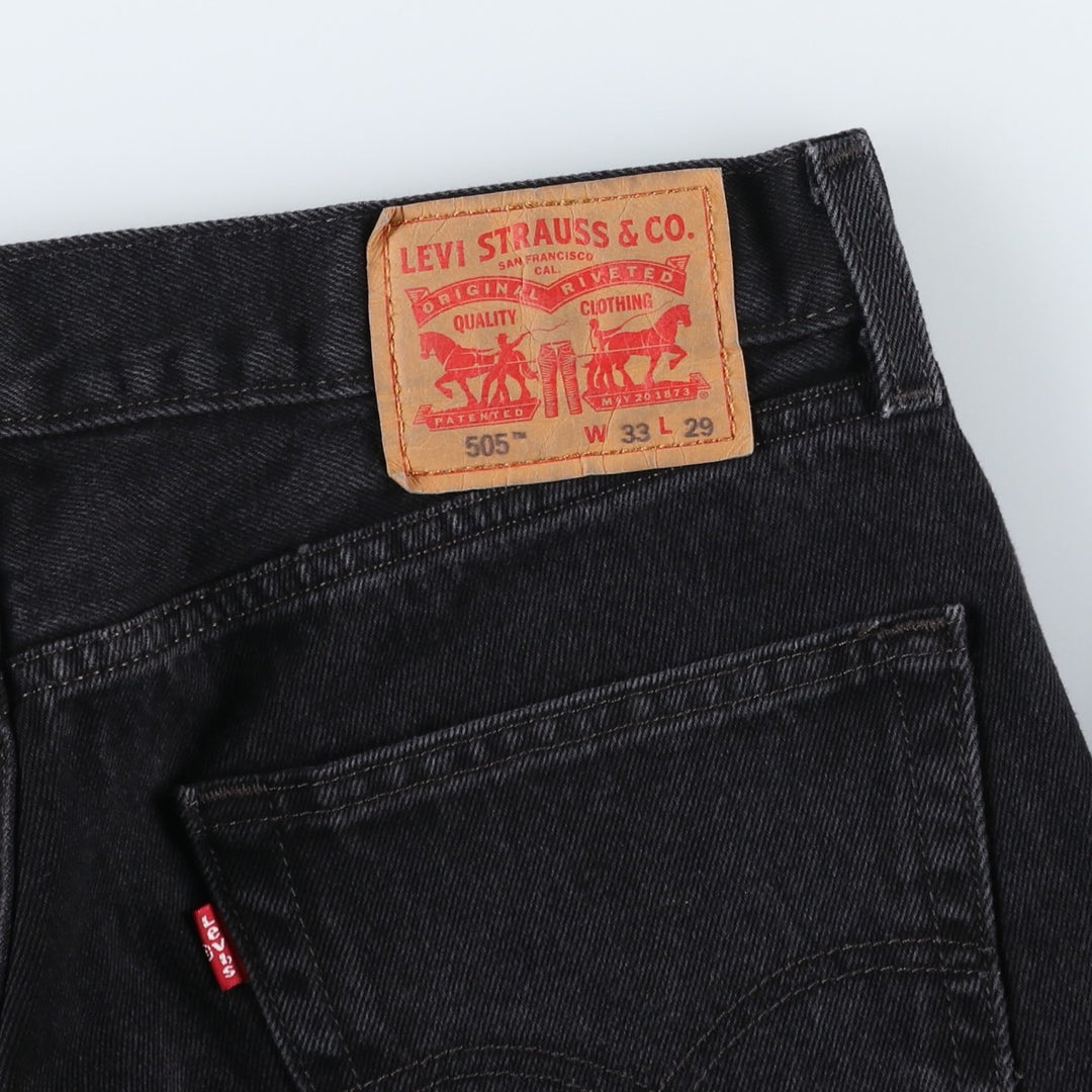 Levi's 505 Black Denim Tapered Denim Pants for Men, W34 equivalent cotton black type Vintage Second Hand