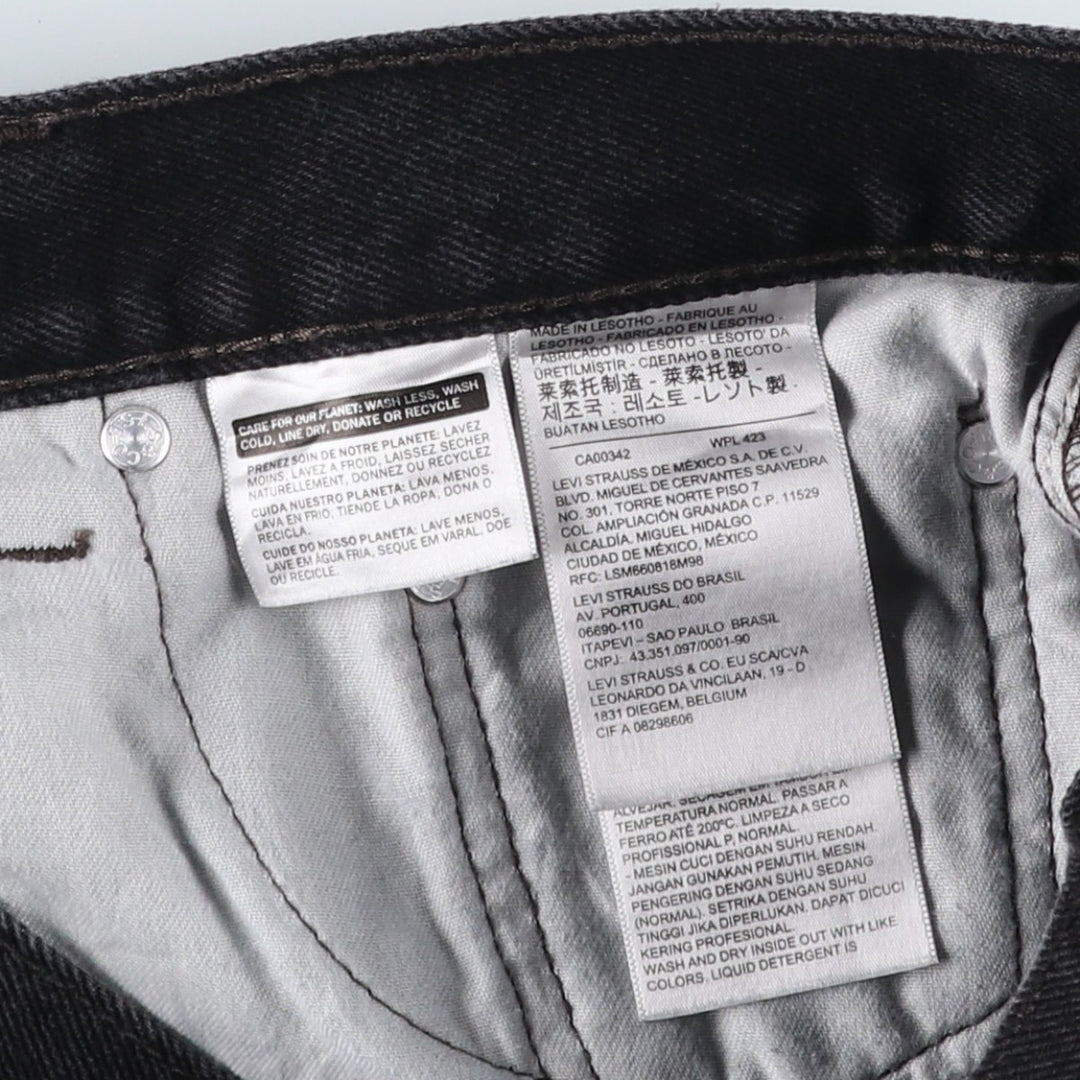 Levi's 505 Black Denim Tapered Denim Pants for Men, W34 equivalent cotton black type Vintage Second Hand