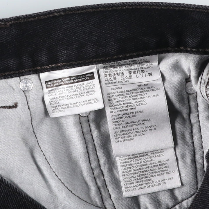 Levi's 505 Black Denim Tapered Denim Pants for Men, W34 equivalent cotton black type Vintage Second Hand