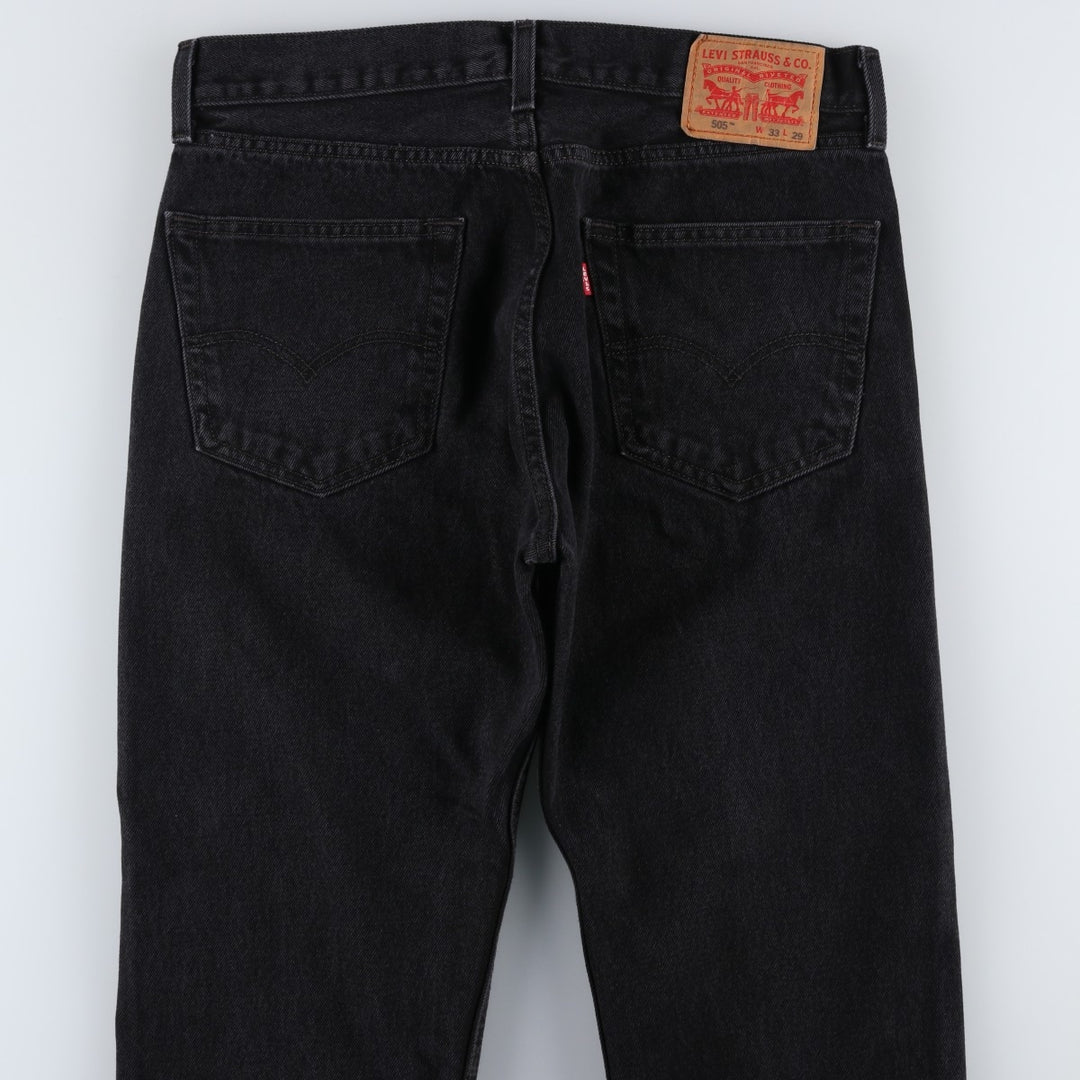 Levi's 505 Black Denim Tapered Denim Pants for Men, W34 equivalent cotton black type Vintage Second Hand