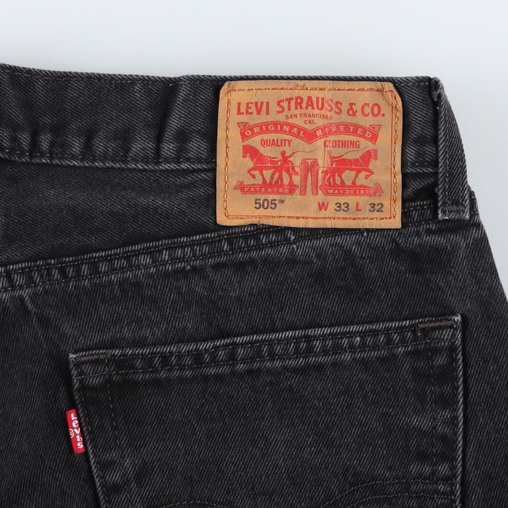 Levi's 505 Black Denim Tapered Denim Pants for Men, W34 equivalent cotton black type Vintage Second Hand