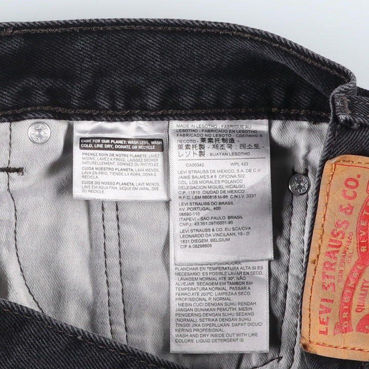 Levi's 505 Black Denim Tapered Denim Pants for Men, W34 equivalent cotton black type Vintage Second Hand