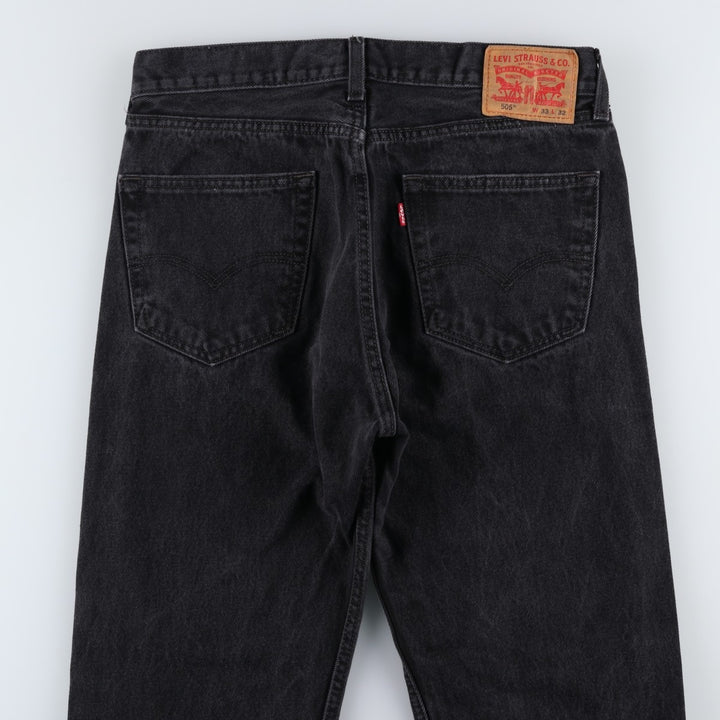 Levi's 505 Black Denim Tapered Denim Pants for Men, W34 equivalent cotton black type Vintage Second Hand