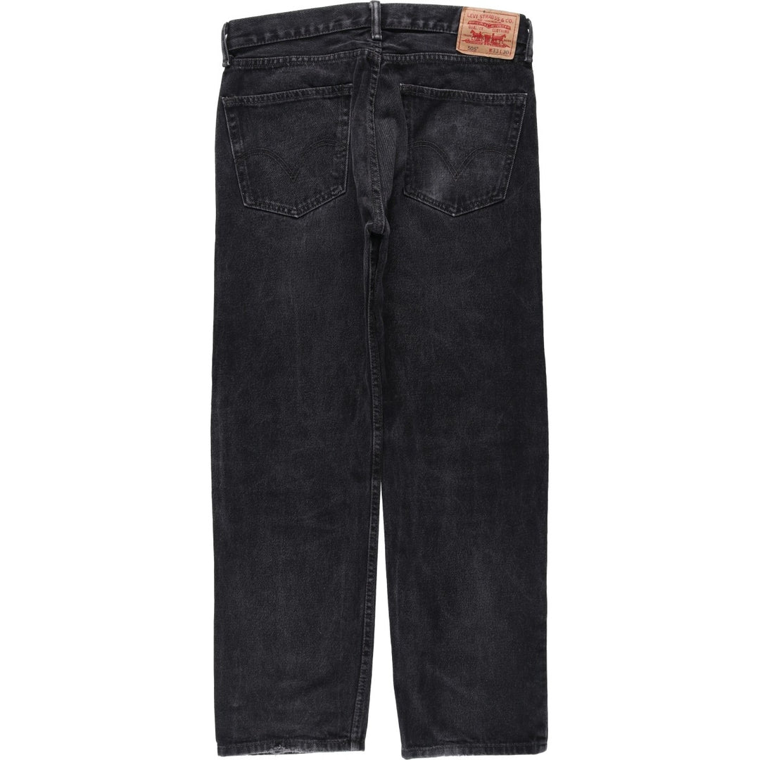 Levi's 505 STRAIGHT FIT Black Denim Tapered Denim Pants Men's W34 cotton Charcoal Vintage Second Hand