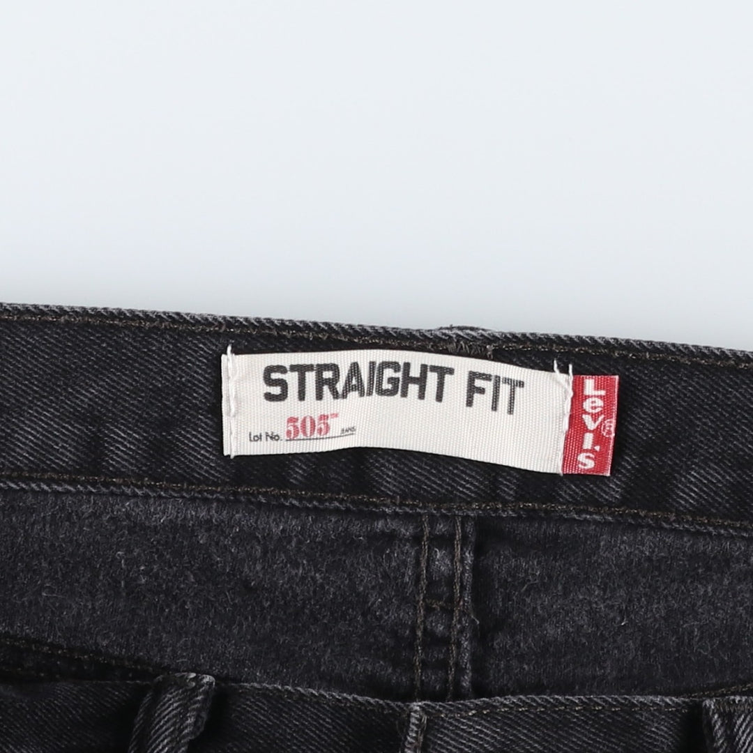 Levi's 505 STRAIGHT FIT Black Denim Tapered Denim Pants Men's W34 cotton Charcoal Vintage Second Hand