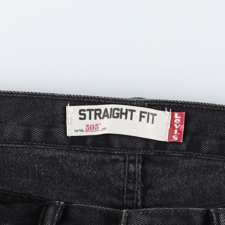 Levi's 505 STRAIGHT FIT Black Denim Tapered Denim Pants Men's W34 cotton Charcoal Vintage Second Hand
