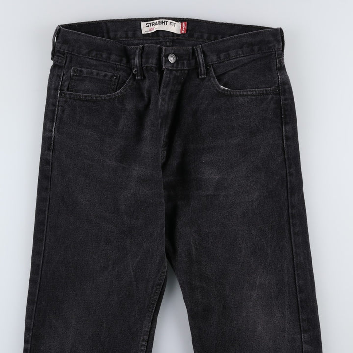 Levi's 505 STRAIGHT FIT Black Denim Tapered Denim Pants Men's W34 cotton Charcoal Vintage Second Hand