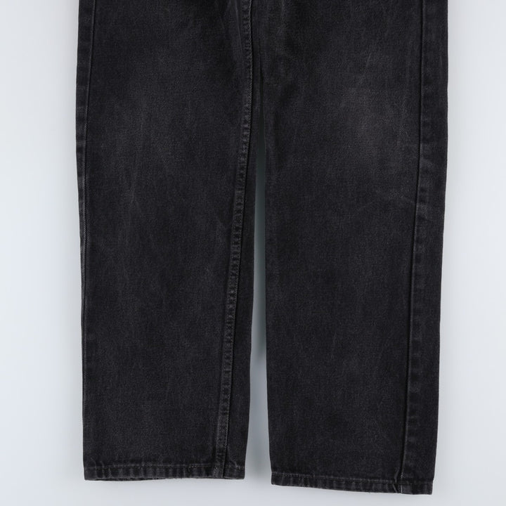 Levi's 505 STRAIGHT FIT Black Denim Tapered Denim Pants Men's W34 cotton Charcoal Vintage Second Hand