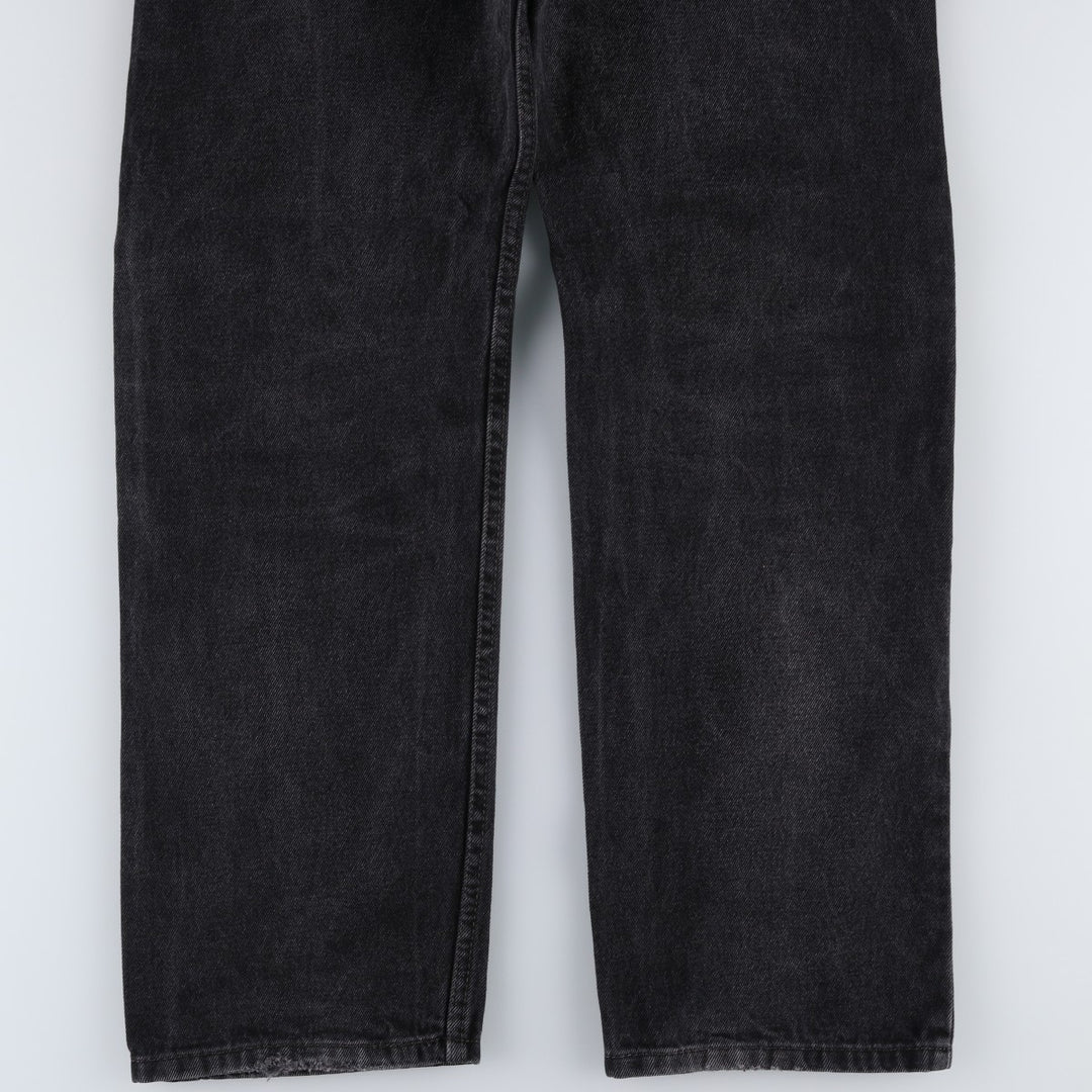 Levi's 505 STRAIGHT FIT Black Denim Tapered Denim Pants Men's W34 cotton Charcoal Vintage Second Hand