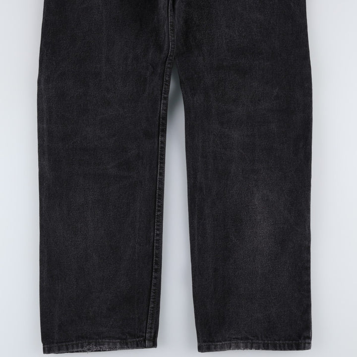 Levi's 505 STRAIGHT FIT Black Denim Tapered Denim Pants Men's W34 cotton Charcoal Vintage Second Hand