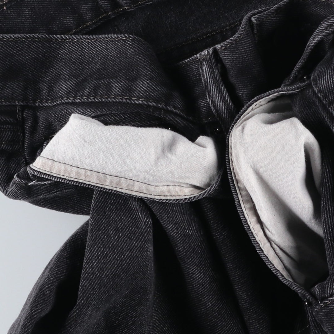 Levi's 505 STRAIGHT FIT Black Denim Tapered Denim Pants Men's W34 cotton Charcoal Vintage Second Hand