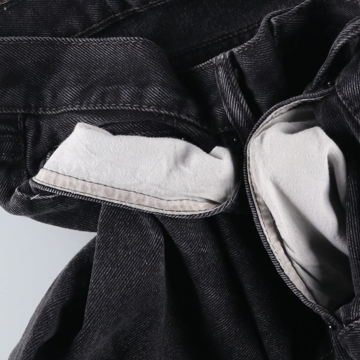 Levi's 505 STRAIGHT FIT Black Denim Tapered Denim Pants Men's W34 cotton Charcoal Vintage Second Hand