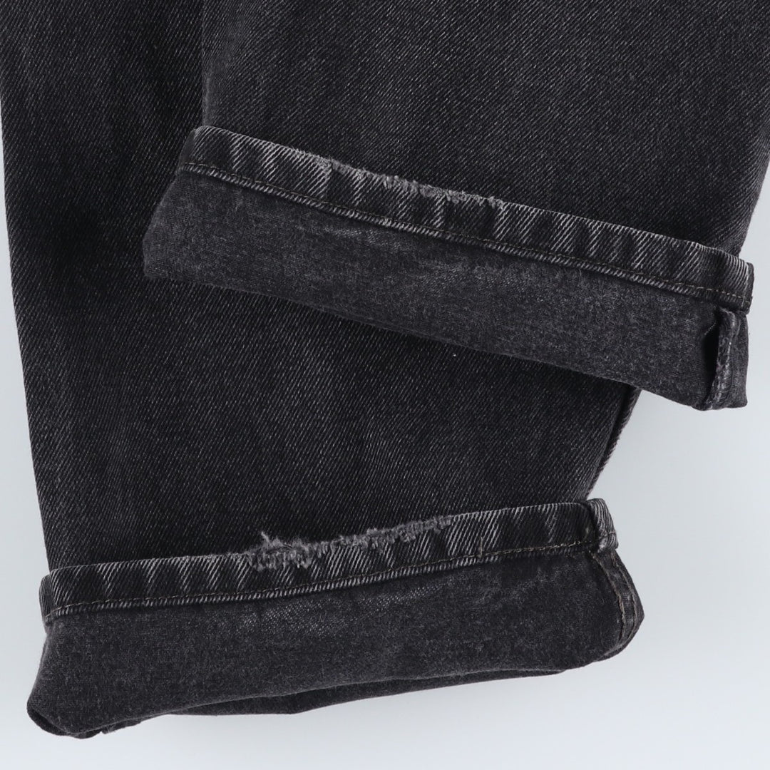 Levi's 505 STRAIGHT FIT Black Denim Tapered Denim Pants Men's W34 cotton Charcoal Vintage Second Hand