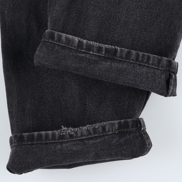 Levi's 505 STRAIGHT FIT Black Denim Tapered Denim Pants Men's W34 cotton Charcoal Vintage Second Hand