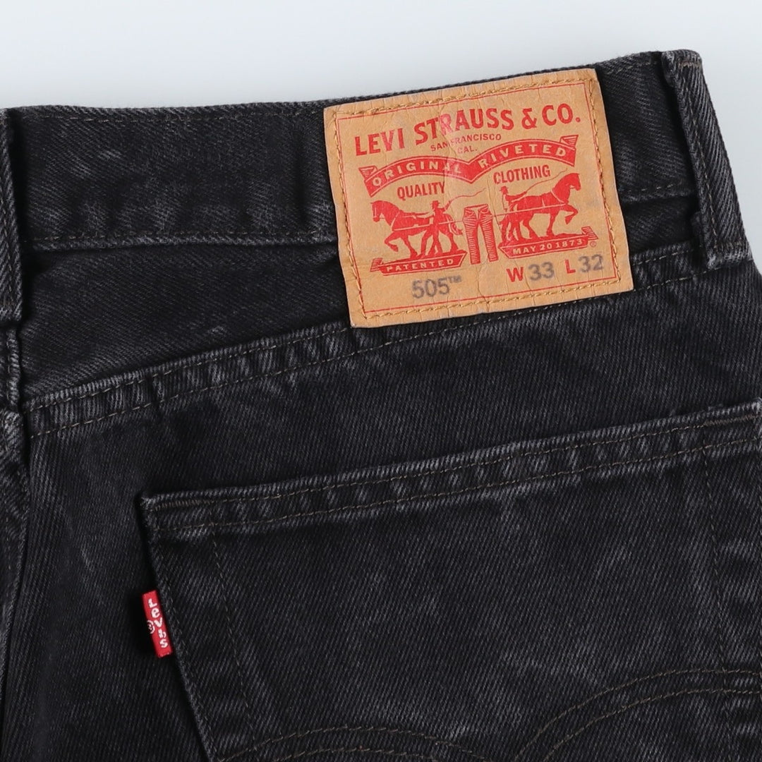 Levi's 505 Black Denim Tapered Denim Pants for Men, W32 equivalent cotton black type Vintage Second Hand
