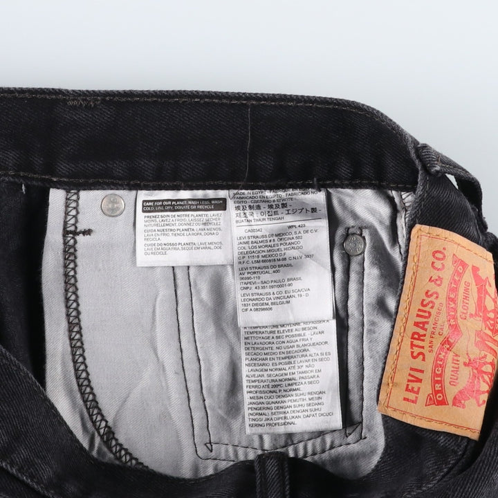 Levi's 505 Black Denim Tapered Denim Pants for Men, W32 equivalent cotton black type Vintage Second Hand