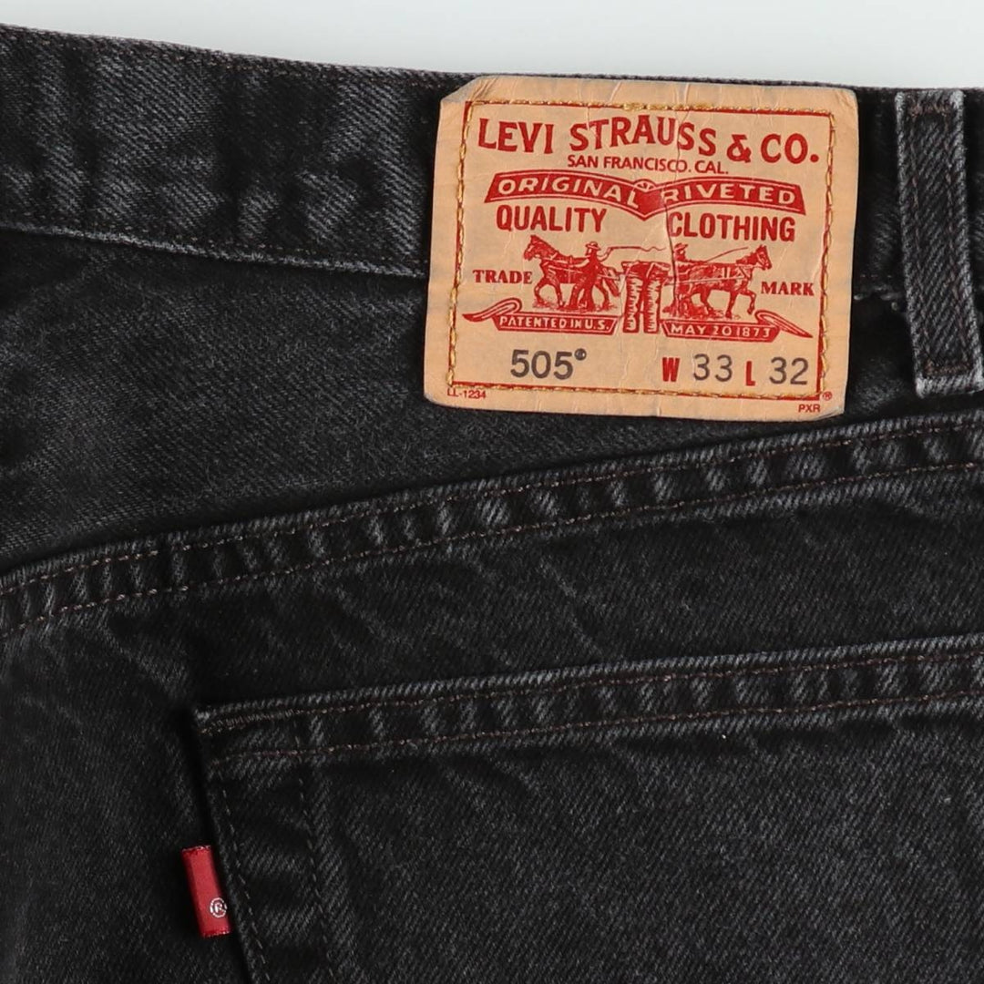 2000'S Levi's 505 Regular Fit Black Denim Tapered Denim Pants, Men's Size W33 cotton black type Vintage Second Hand