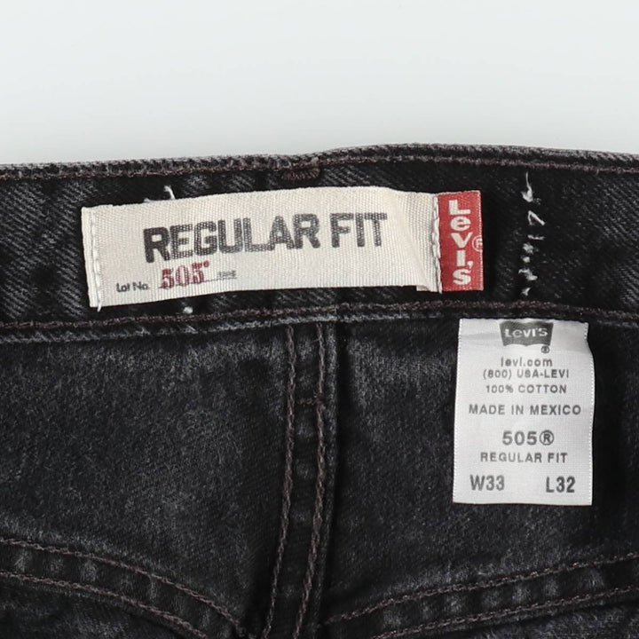 2000'S Levi's 505 Regular Fit Black Denim Tapered Denim Pants, Men's Size W33 cotton black type Vintage Second Hand