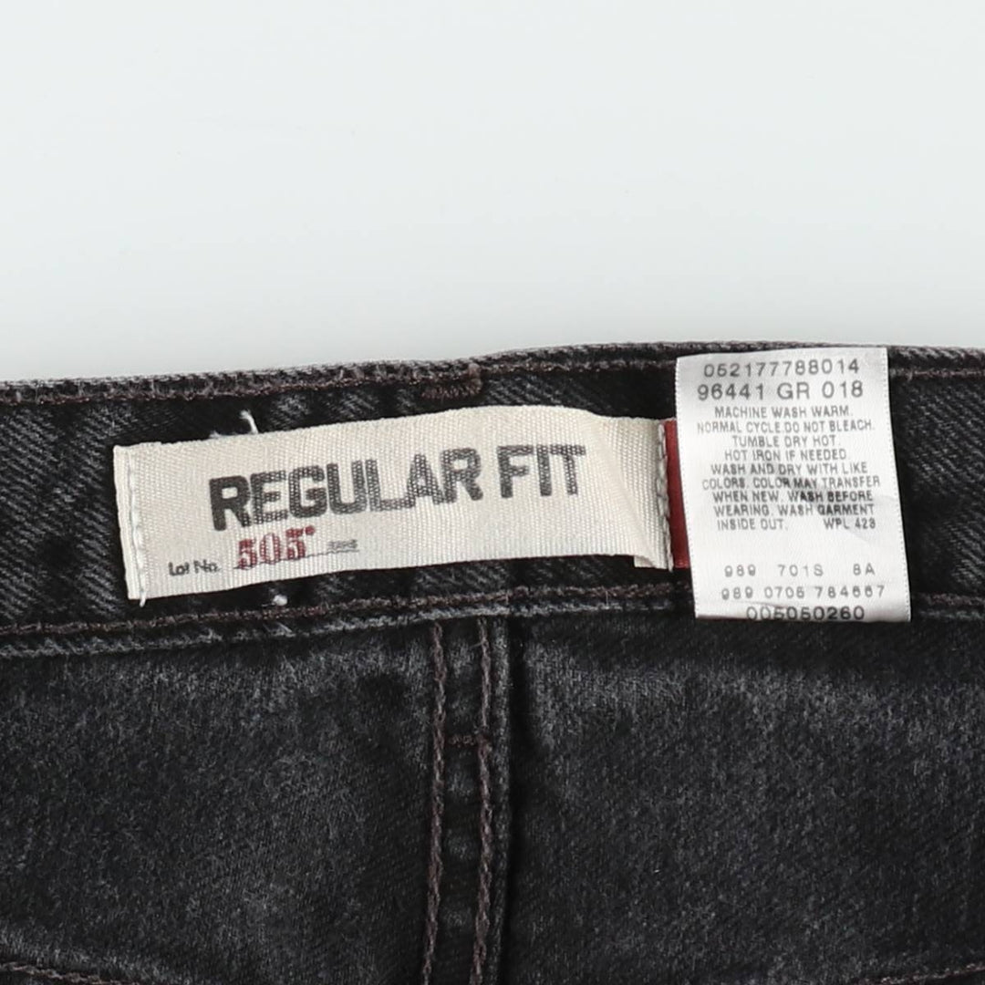 2000'S Levi's 505 Regular Fit Black Denim Tapered Denim Pants, Men's Size W33 cotton black type Vintage Second Hand
