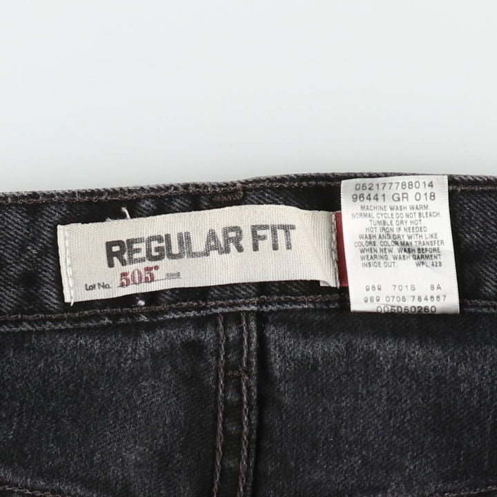 2000'S Levi's 505 Regular Fit Black Denim Tapered Denim Pants, Men's Size W33 cotton black type Vintage Second Hand