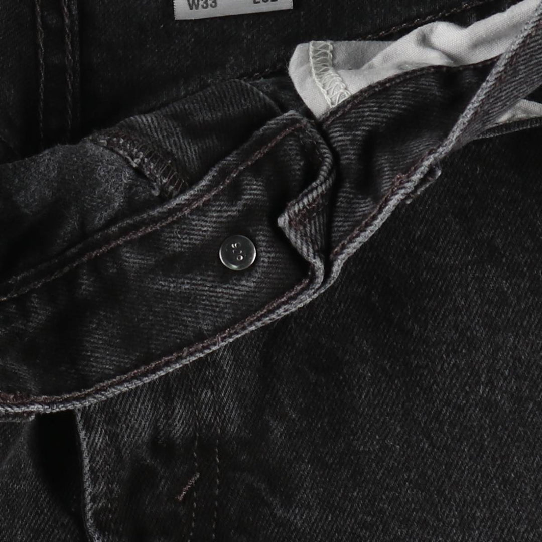 2000'S Levi's 505 Regular Fit Black Denim Tapered Denim Pants, Men's Size W33 cotton black type Vintage Second Hand