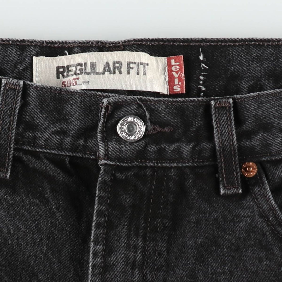 2000'S Levi's 505 Regular Fit Black Denim Tapered Denim Pants, Men's Size W33 cotton black type Vintage Second Hand
