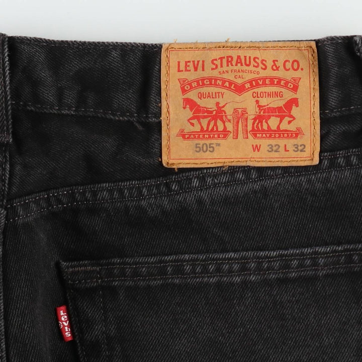 Levi's 505 Black Denim Tapered Denim Pants for Men, W32 equivalent cotton black type Vintage Second Hand
