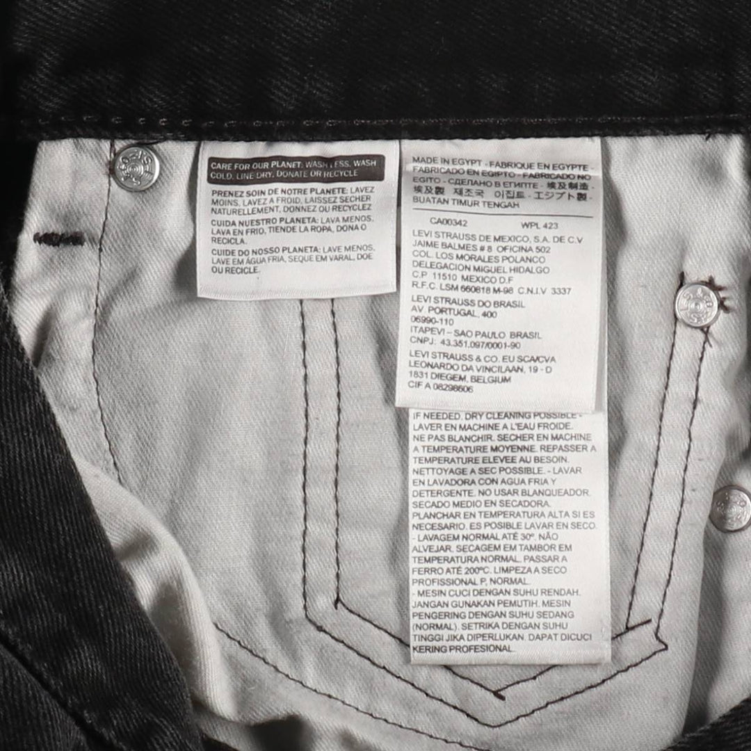 Levi's 505 Black Denim Tapered Denim Pants for Men, W32 equivalent cotton black type Vintage Second Hand