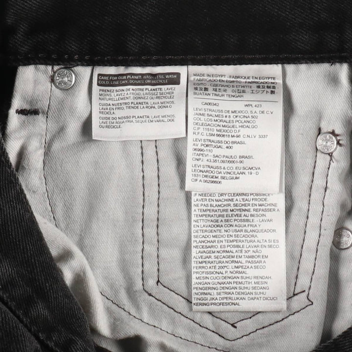 Levi's 505 Black Denim Tapered Denim Pants for Men, W32 equivalent cotton black type Vintage Second Hand