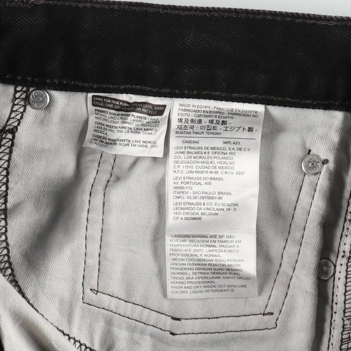 Levi's 505 Black Denim Tapered Denim Pants for Men, W34 equivalent cotton black type Vintage Second Hand