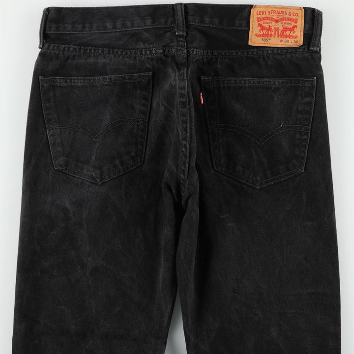 Levi's 505 Black Denim Tapered Denim Pants for Men, W34 equivalent cotton black type Vintage Second Hand