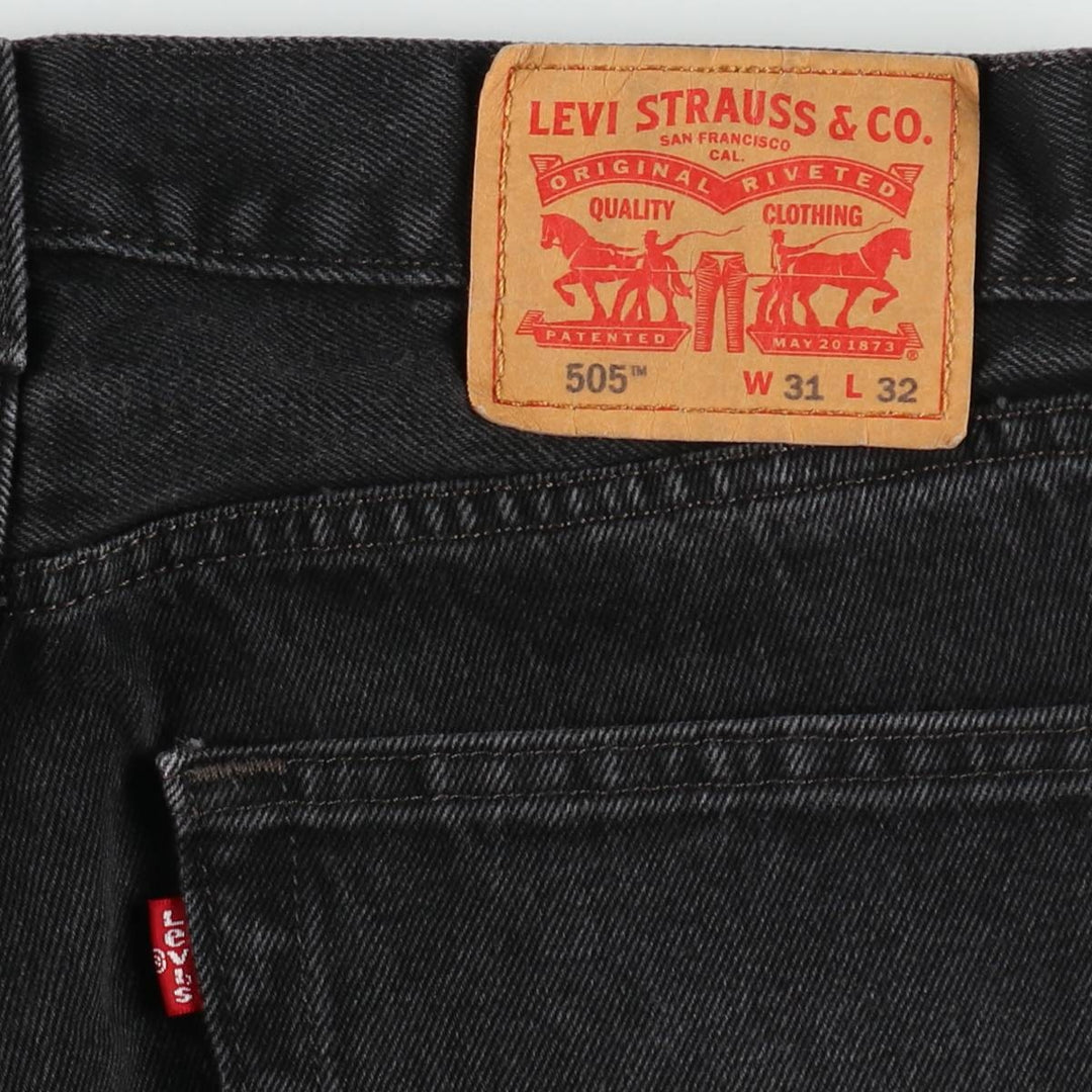 Levi's 505 Black Denim Tapered Denim Pants for Men, W32 equivalent cotton black type Vintage Second Hand