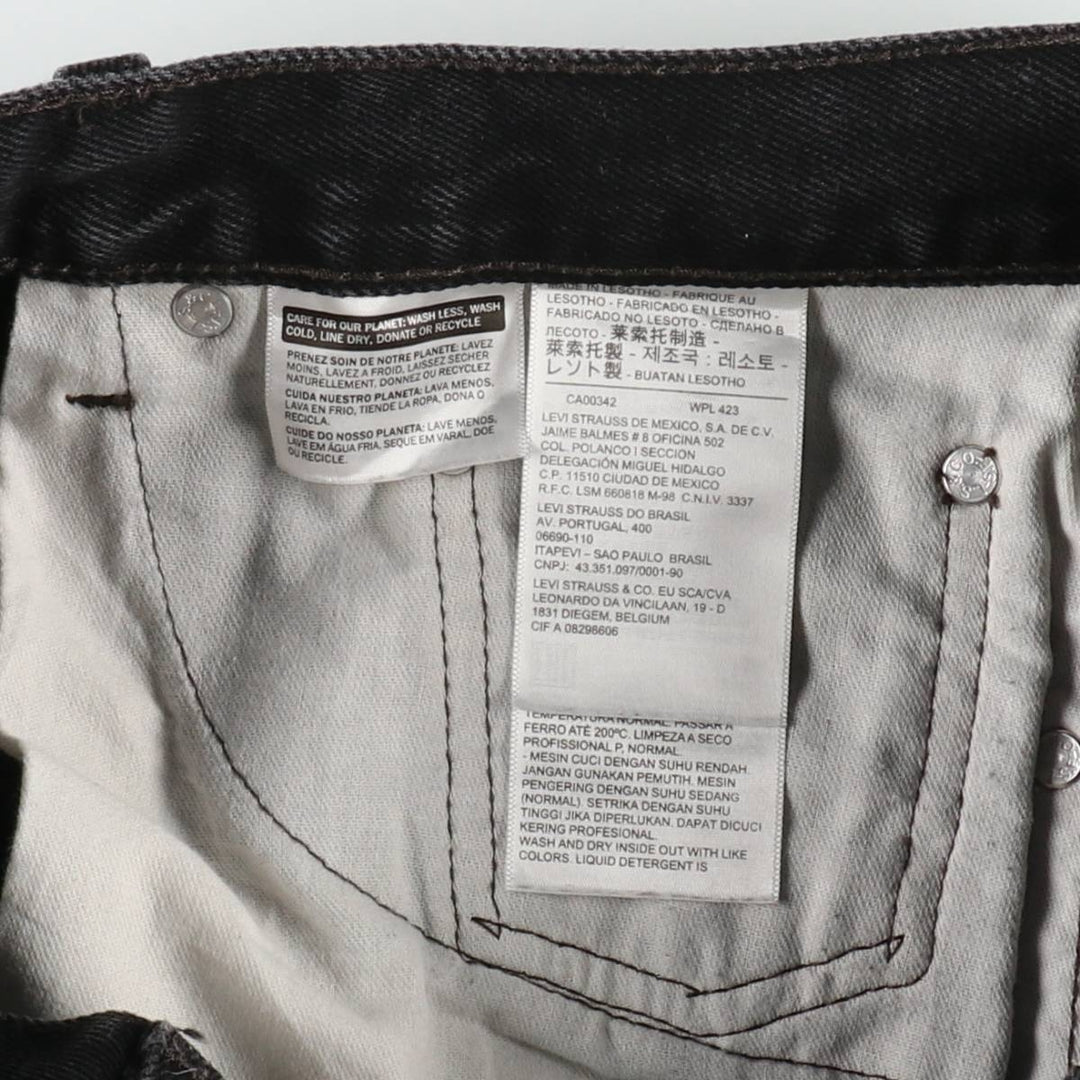 Levi's 505 Black Denim Tapered Denim Pants for Men, W32 equivalent cotton black type Vintage Second Hand