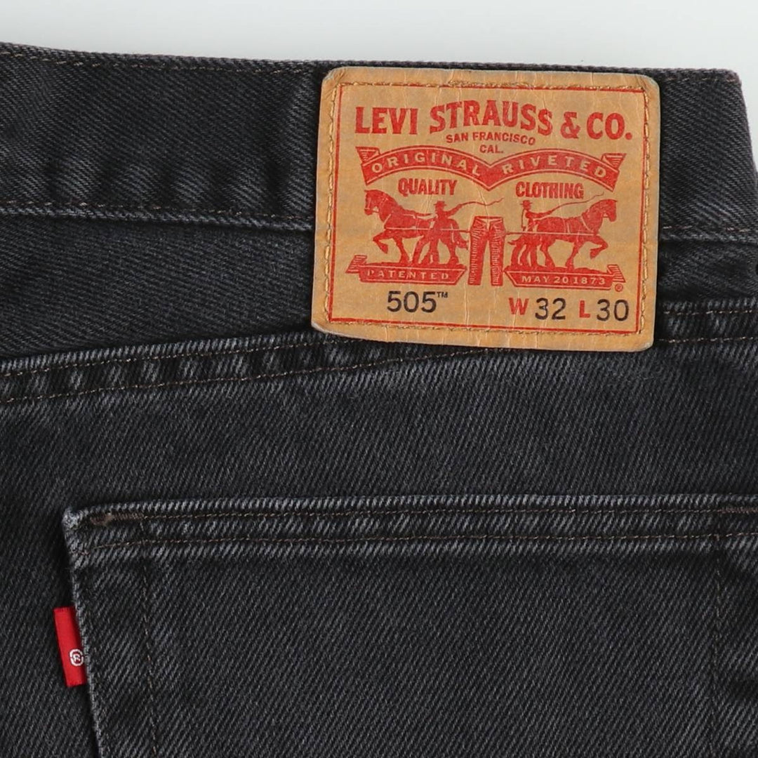 Levi's 505 Black Denim Tapered Denim Pants for Men, W33 equivalent cotton black type Vintage Second Hand