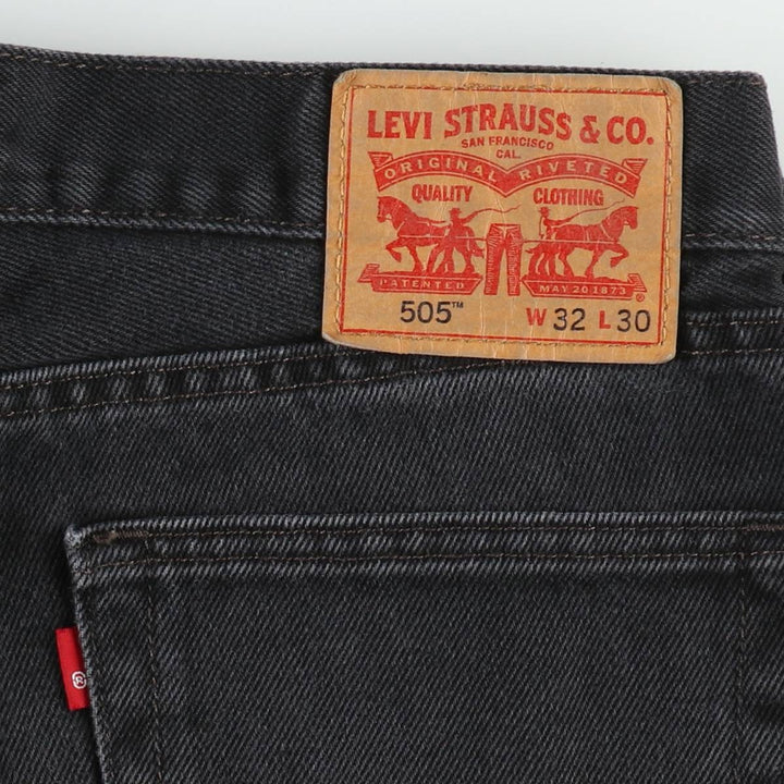 Levi's 505 Black Denim Tapered Denim Pants for Men, W33 equivalent cotton black type Vintage Second Hand