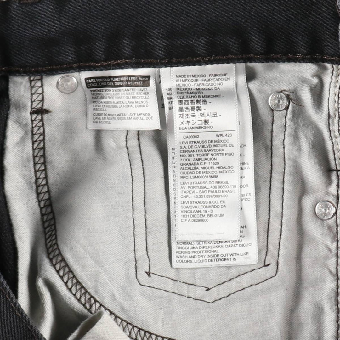 Levi's 505 Black Denim Tapered Denim Pants for Men, W33 equivalent cotton black type Vintage Second Hand